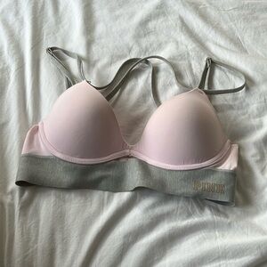 Pink push-up sports bra